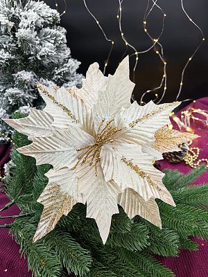 Цветок бежевый d 32 см MG24630