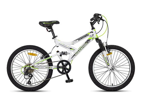 													Велосипед горный двухподвес MAXXPRO Sensor 20" 13,5" бело-зеленый Y104-H36096  фото 3