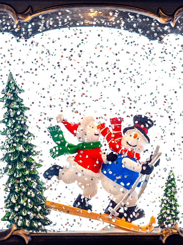 													Новогодний фонарик музыкальный Снеговики на лыжах 23 см Р-5156-B/2113-В фото 5