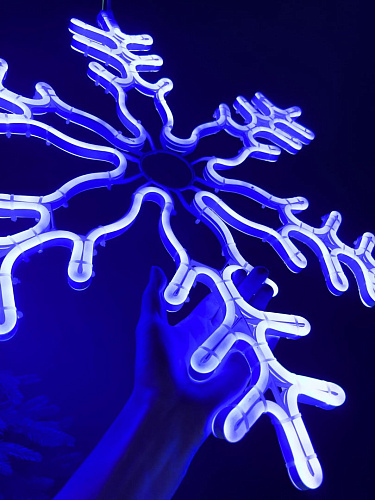 													Светодиодная фигура Снежинка синий 68 см неон K130-493 фото 4