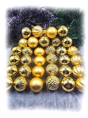 Набор шаров 6 см 34 шт золотой MAS86GOLD