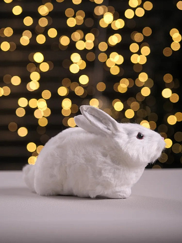 Зайчик 25x17 см белый 0627-37 фото 2 Зайчик 25x17 см белый 0627-37 фото 2