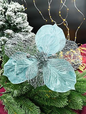 Цветок голубой d 25 см MG24572