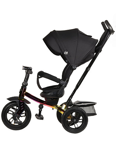 													Детский трехколесный велосипед с ручкой City-Ride LUNAR черный/хамелеон CR-B3-10RP фото 3