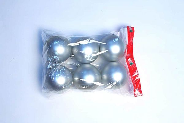 Набор шаров 10 см 6 шт серебряный 100MP06-01S