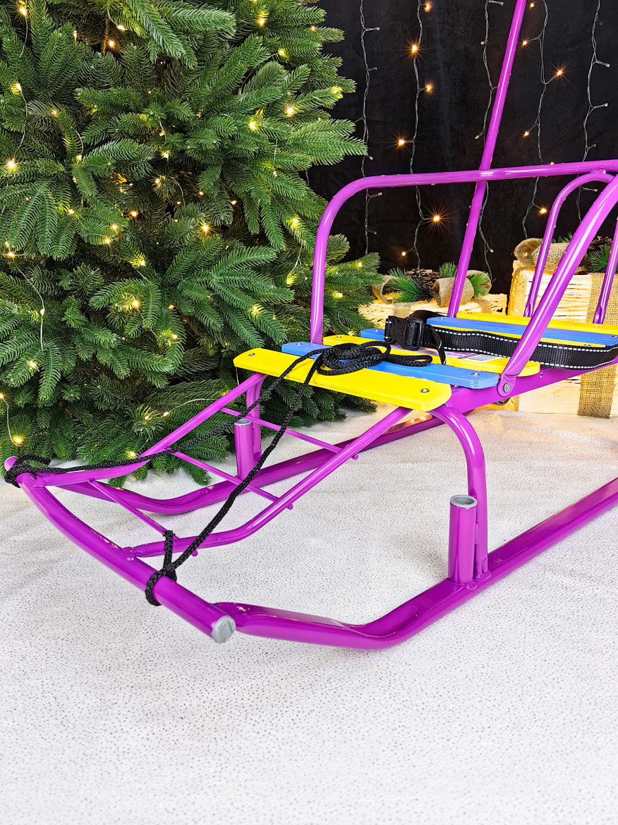 Санки с ручкой детские Тимка 5 комфорт сиреневый 4413779/Т5К/СН2 фото 3 Санки с ручкой детские Тимка 5 комфорт сиреневый 4413779/Т5К/СН2 фото 3