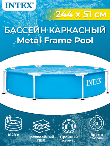 													Бассейн каркасный Intex Mini Frame 244x51 см., арт. 28205