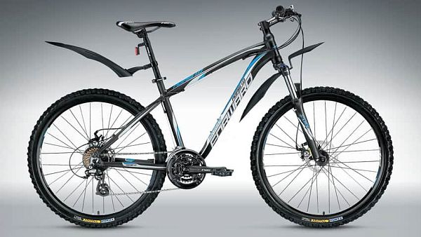 Велосипед горный FORWARD Agris 1.0 disc (2015) 26" 17" 21 ск. черный матовый FORWARD Agris 1.0 disc 