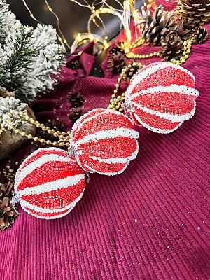 Набор шаров 8 см 3 шт красный 22-33