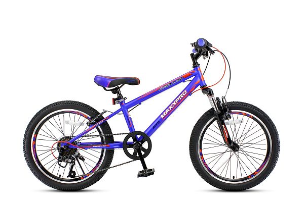 Велосипед горный MAXXPRO STEELY 20 20" 11,5" 7 ск. сине-оранжевый N2001-1 2021
