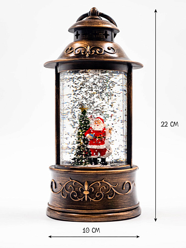 													Новогодний фонарик музыкальный Дед Мороз со свитком 22 см Р-5146-А фото 4
