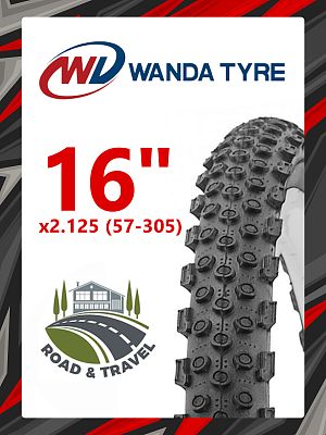Велопокрышка Wanda 16"x2.125 (57-305) P1053  черный RTRP10530001