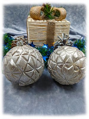 Набор шаров 10 см 2 шт жемчужный 9-15004CH10