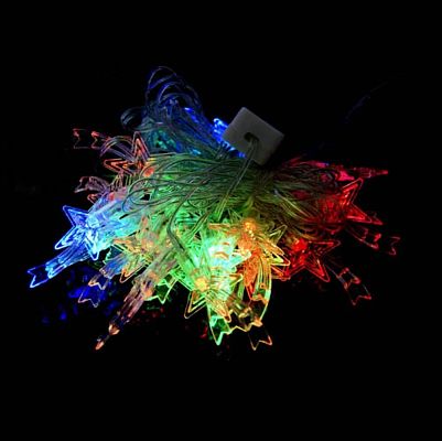  3,5 м, цветной (RGB) 20 LED звезда, , провод , K130-241
