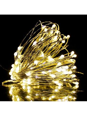 Светодиодная нить Роса 10 м, белый теплый 100 LED, , провод , К130-816