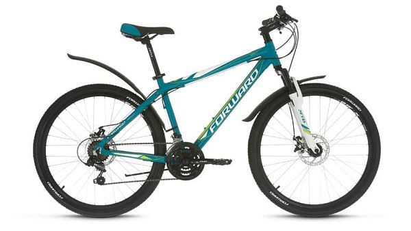 Велосипед горный FORWARD Hardi 2.0 disk 26" 17" 21 ск. зеленый матовый FORWARD Hardi 2.0 disk 17" зе