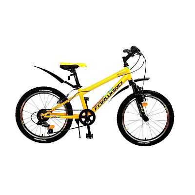 Велосипед горный FORWARD Unit 2.0 20" 10,5" 6 ск. желтый матовый FORWARD Unit 2.0 10,5" желтый матов