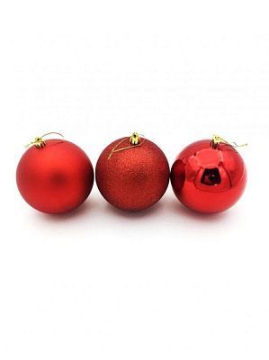 Набор шаров 10 см 3 шт красный 1003ABC/R