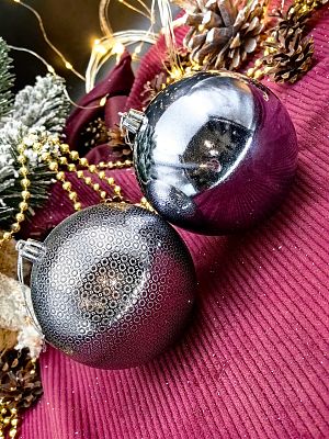 Набор шаров 10 см 2 шт серый 100AV02-01GRAY