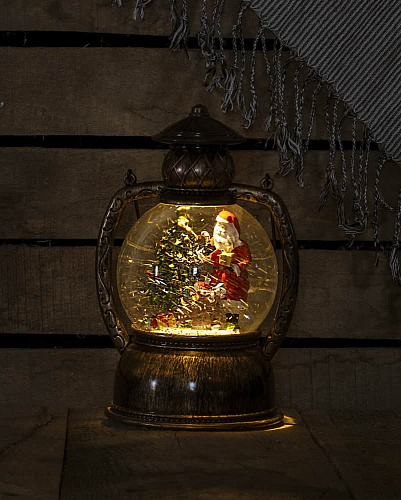 													Новогодний фонарик Винтажная лампа Дед Мороз 19 см 1144 фото 2