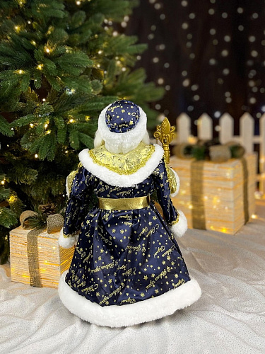 													Дед Мороз музыкальный, танцующий 50 см синий, золотой CA2005-20 фото 3