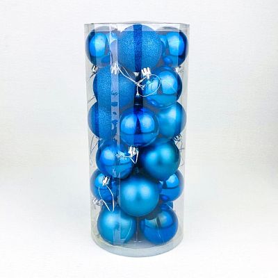 Набор шаров 6 см 24 шт синий WL-6024blue