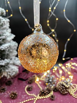 Шар персиковый 8 см, стекло Merry Green MG24222 Шар персиковый 8 см, стекло Merry Green MG24222