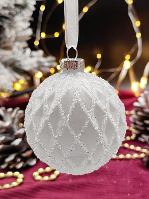 Шар прозрачный матовый 8 см, стекло Merry Green MG24093