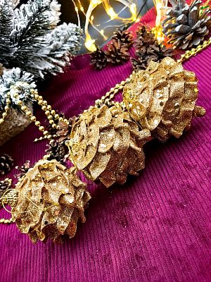 Набор шаров 8 см 3 шт золото Р-7391