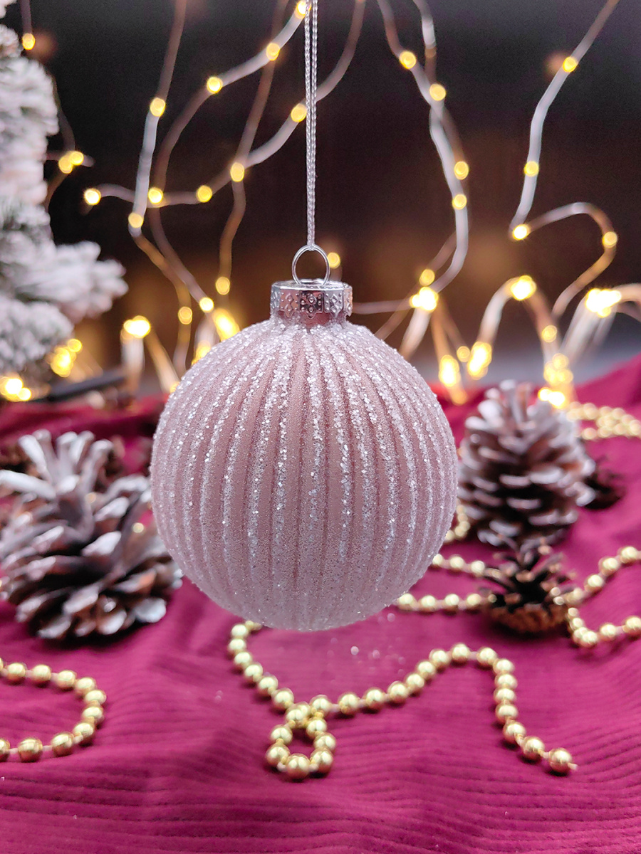 Шар снежная сирень 8 см, стекло Merry Green MG24153 Шар снежная сирень 8 см, стекло Merry Green MG24153