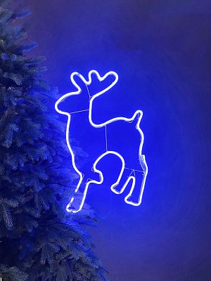Светодиодная фигура Олень синий 60х40 см неон K130-499 Светодиодная фигура Олень синий 60х40 см неон K130-499