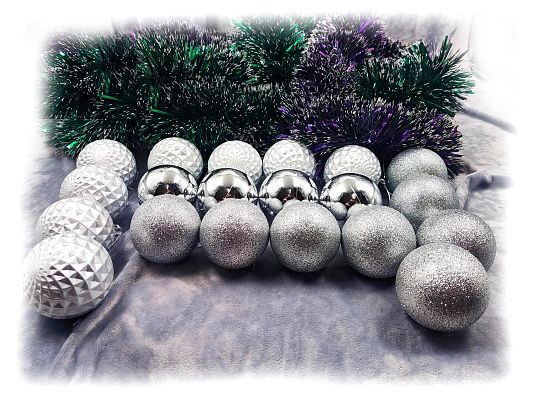 Набор шаров 6 см 20 шт серебро. 60AGV20-H09S