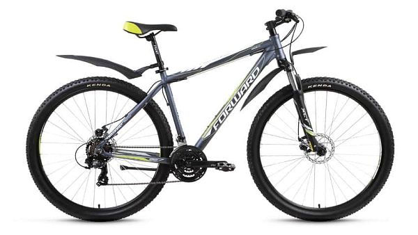 Велосипед горный FORWARD Apache 2.0 29 disc 29" 19" 21 ск. серый матовый FORWARD Apache 2.0 29 disc 