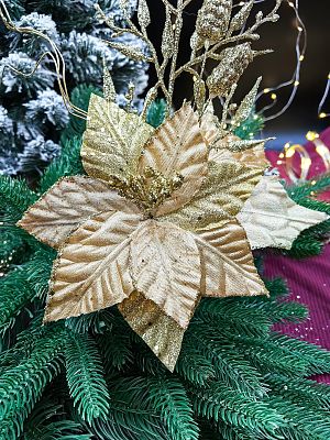 Цветок золото d 19 см Flo-12-58gold