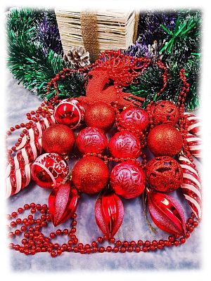 Набор шаров  см 27 шт красный Р-2035R