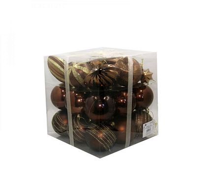 Набор шаров 10 см 32 шт кофе M-360549/CO