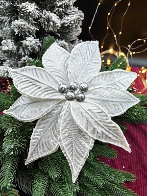 Цветок белый d 22 см Flo-12-37white