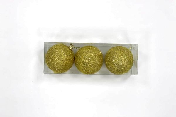 Набор шаров 8 см 3 шт золотой 9918169