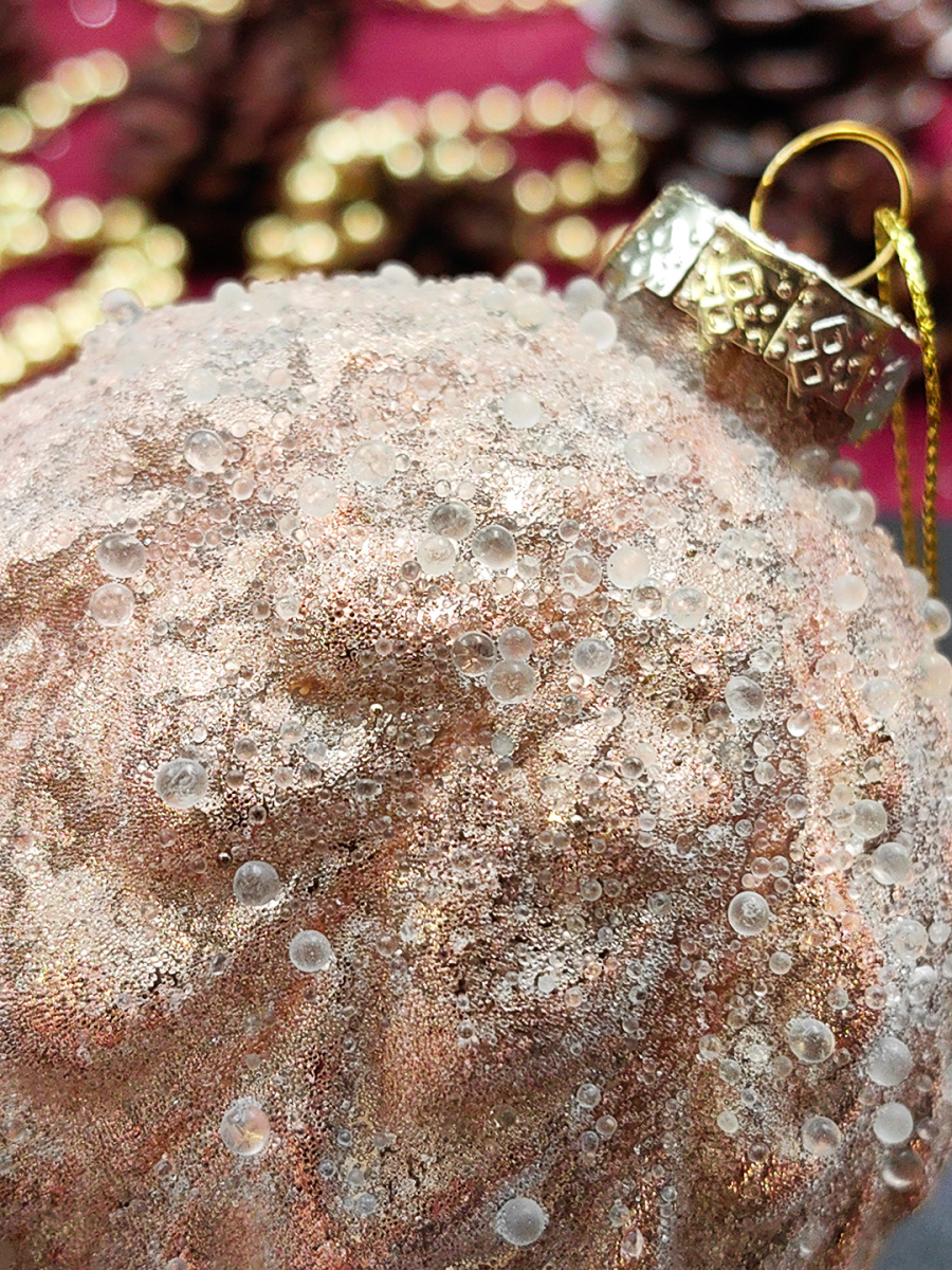 Шар сатин шапмань 8 см, стекло Merry Green MG24181 фото 3 Шар сатин шапмань 8 см, стекло Merry Green MG24181 фото 3