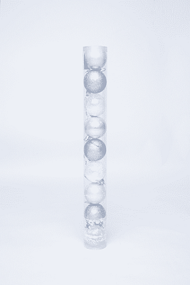 Набор шаров 6 см 9 шт серебро со снегом 60UGV09-520SILVER