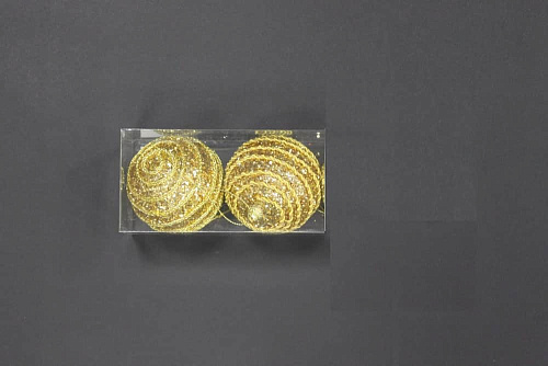 Набор шаров 10 см 2 шт золотой 9918066 Набор шаров 10 см 2 шт золотой 9918066