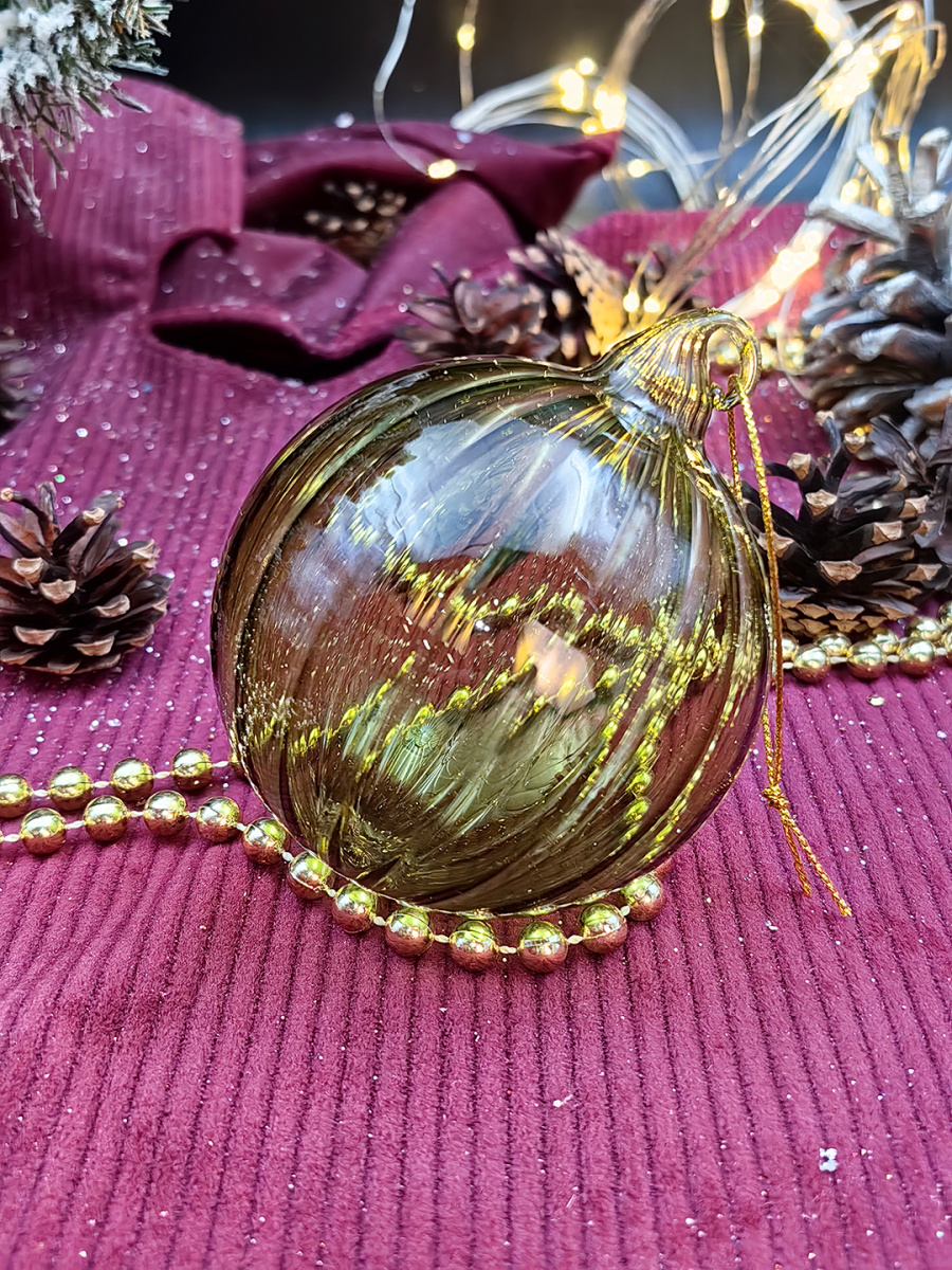 Шар прозрачный/зеленый 8 см, стекло Merry Green MG24027 фото 2 Шар прозрачный/зеленый 8 см, стекло Merry Green MG24027 фото 2