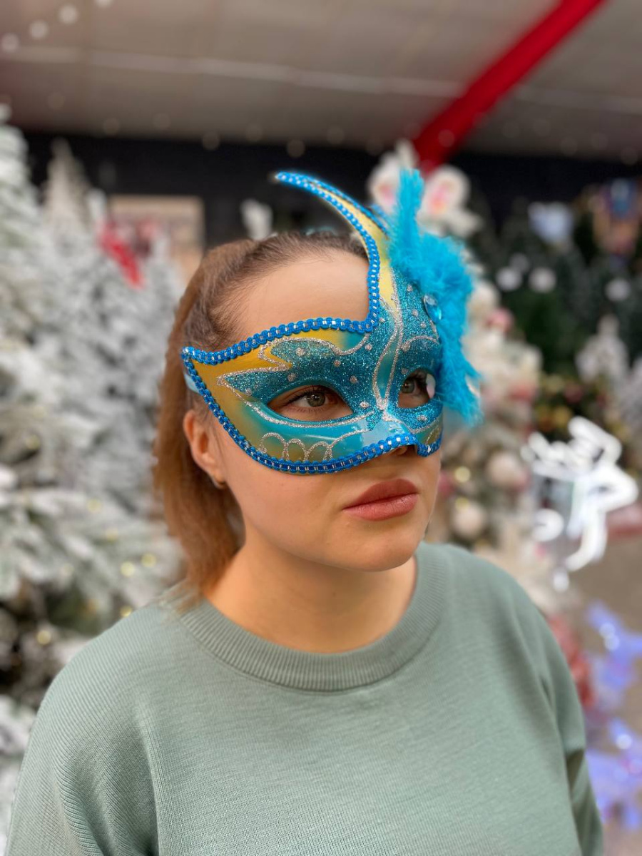 Карнавальная маска см синяя с желтым PL1064BlueYelloy фото 3 Карнавальная маска см синяя с желтым PL1064BlueYelloy фото 3