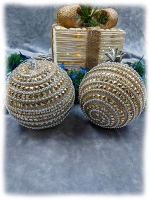 Набор шаров 10 см 2 шт шампань 9-30313S10