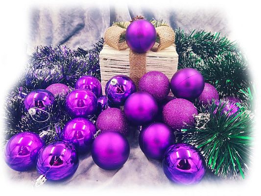 Набор шаров 5,5 см 24 шт фиолетовый AL-13-11