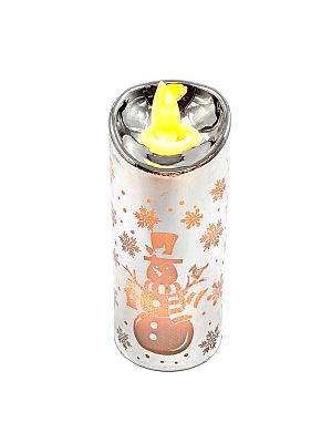 Новогодняя свеча 11x4.9 см пластик серебристая К130-905s Новогодняя свеча 11x4.9 см пластик серебристая К130-905s