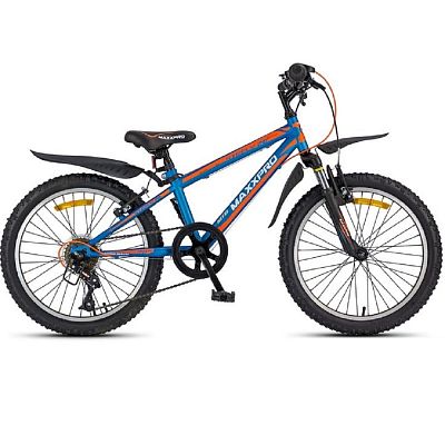 Велосипед горный MAXXPRO STEELY 20 20" 11" 7 ск. сине-оранжевый X2002-1 2021