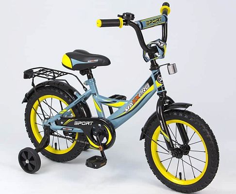 Велосипед детский MAXXPRO SPORT 14"  серо-черно-желтый Z14212 