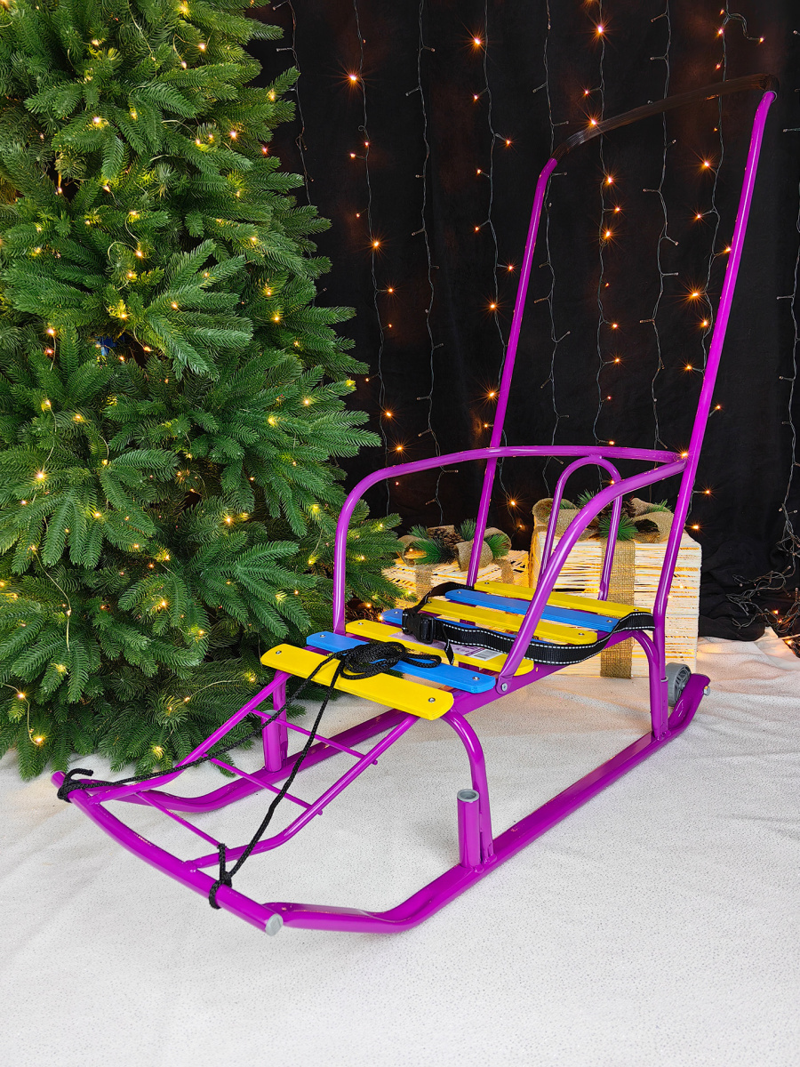 Санки с ручкой детские Тимка 5 комфорт сиреневый 4413779/Т5К/СН2 фото 2 Санки с ручкой детские Тимка 5 комфорт сиреневый 4413779/Т5К/СН2 фото 2