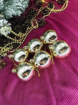 Набор шаров 6 см 6 шт шампань 60SP06-01CH